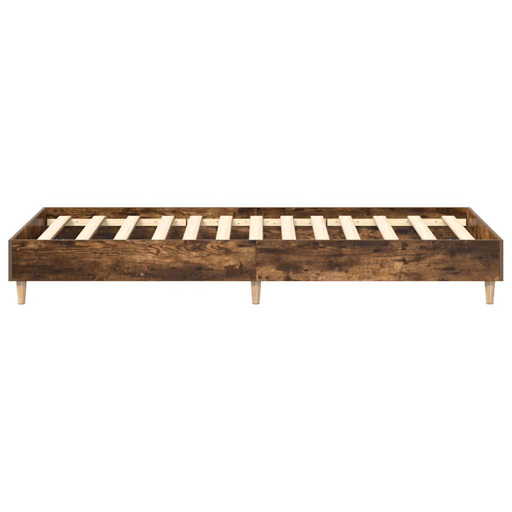 Bed frame without mattress smoked oak 90x190 cm wood material