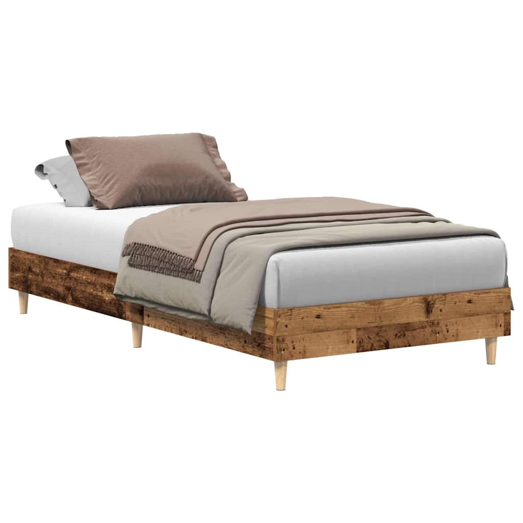 Bed frame without mattress old wood look 90x190cm wood material