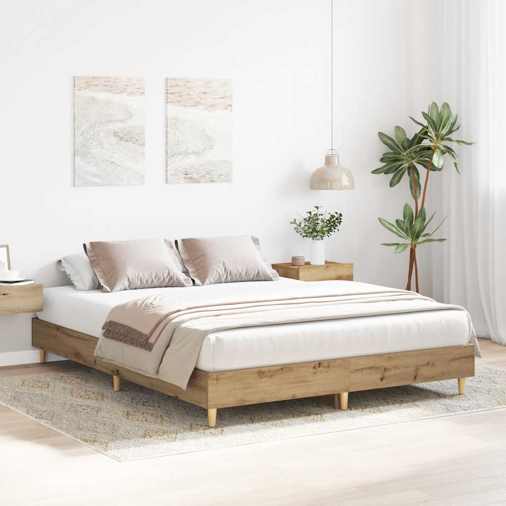 Bed frame without mattress Artisan oak 90x190cm wood material