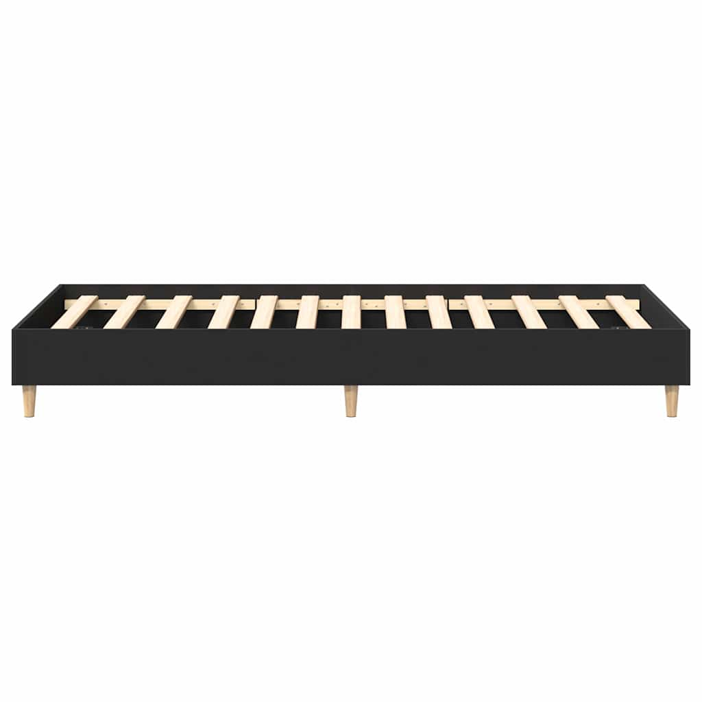 Bed frame without mattress Black 75x190 cm wood material