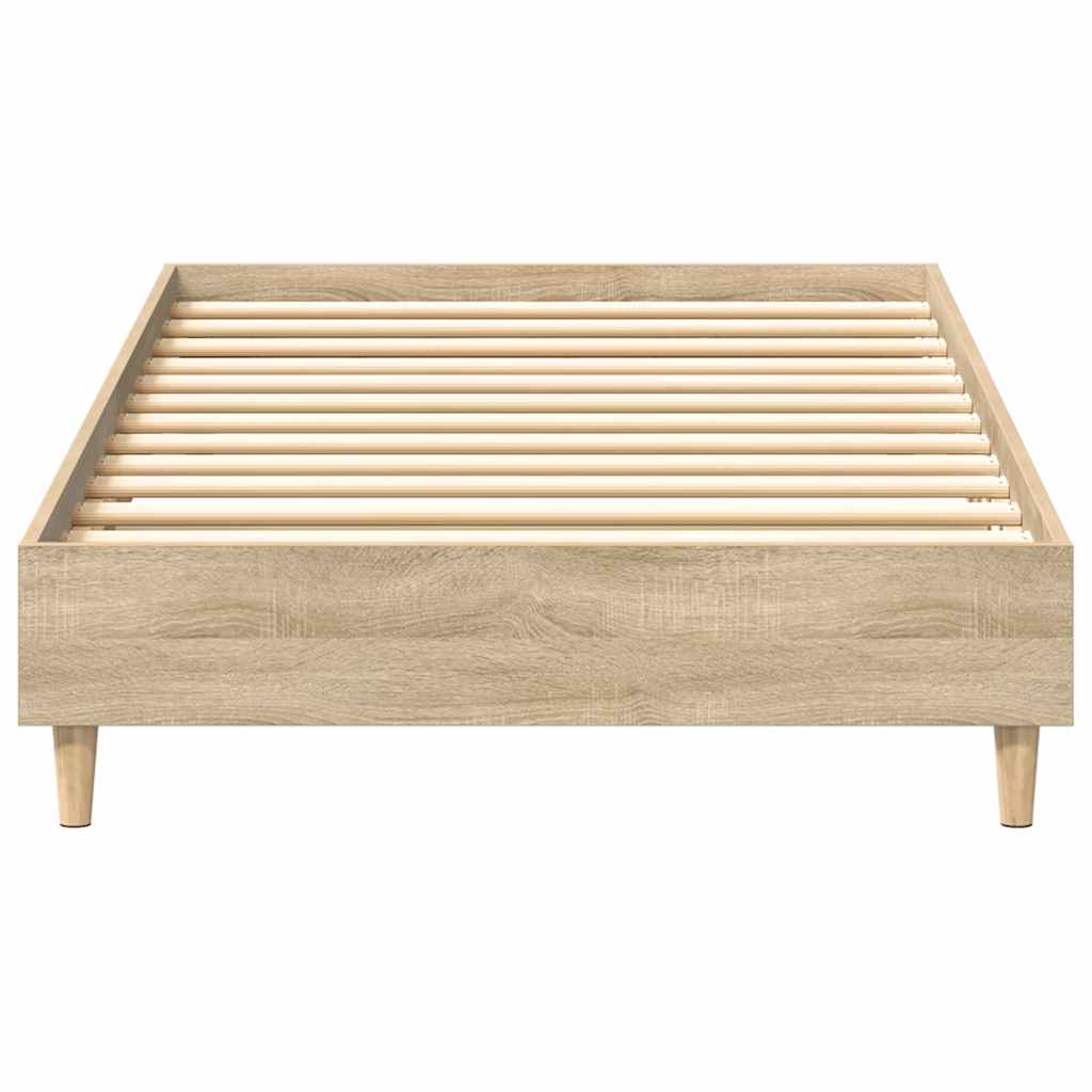 Bed frame without mattress Sonoma oak 75x190 cm wood material