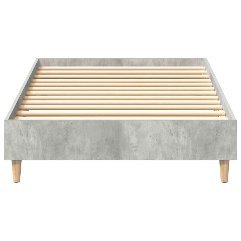 Bed frame without mattress concrete grey 75x190 cm wood material