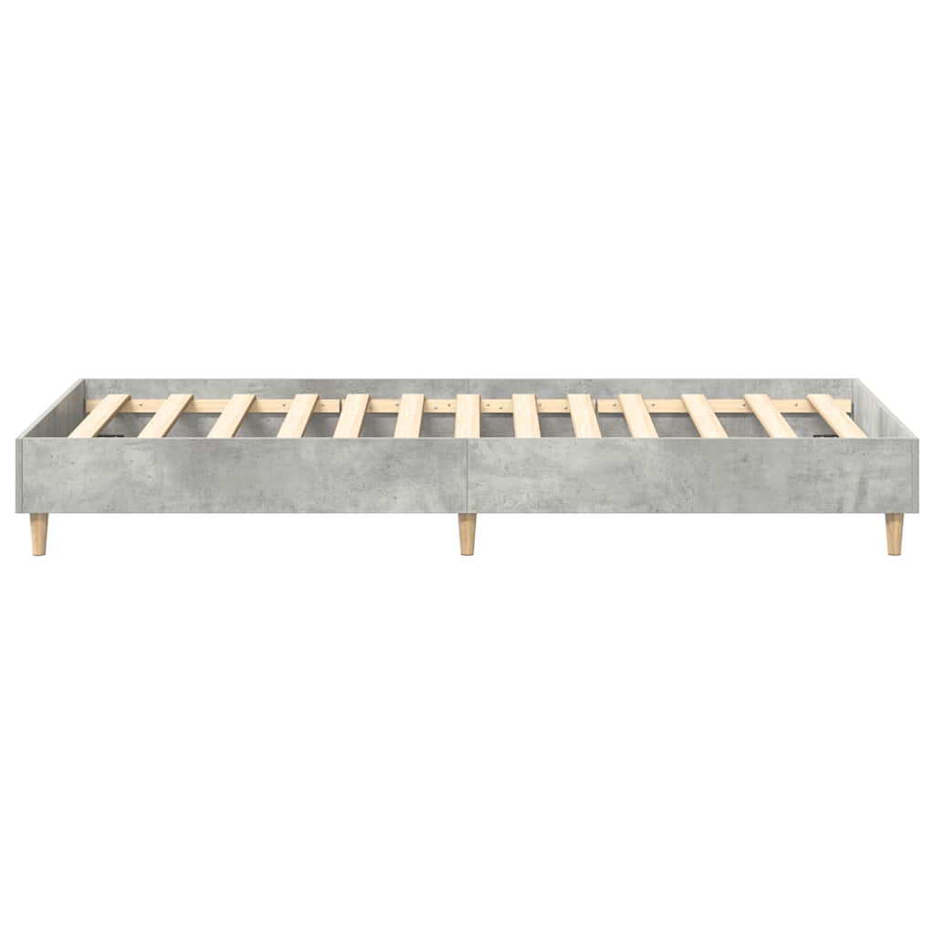 Bed frame without mattress concrete grey 75x190 cm wood material