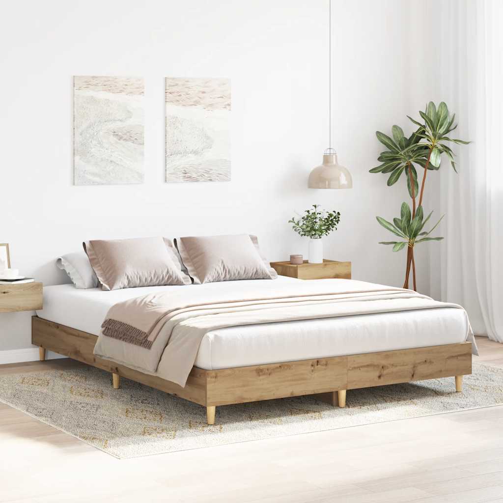 Bed frame without mattress Artisan oak 75x190cm wood material