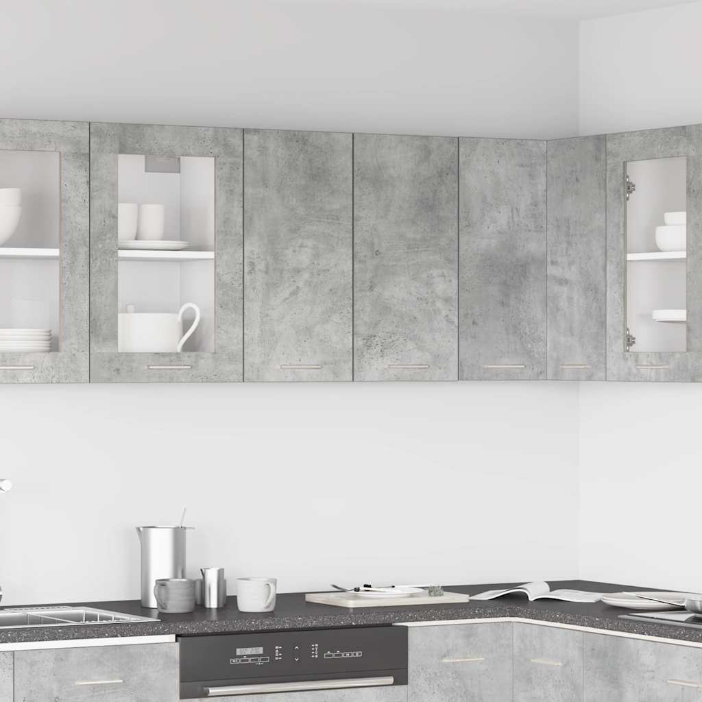 Kitchen wall cabinet concrete grey 60x31x60 cm wood material