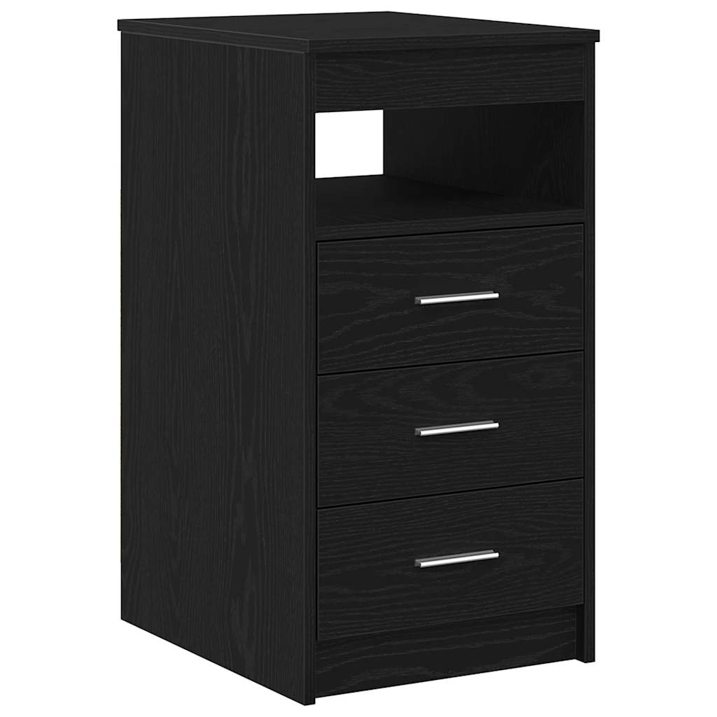 Schubladenschrank Schwarz Eichen-Optik 40x50x76cm Holzwerkstoff