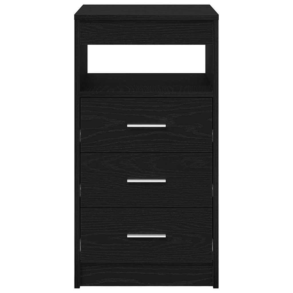 Drawer Cabinet Black Oak Look 40x50x76cm Wood Material