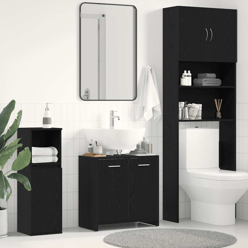 Washbasin Cabinet Black Oak Look 60x33x60 cm