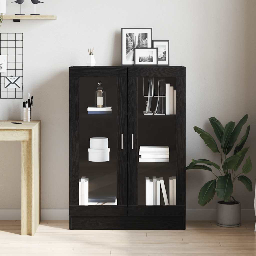 Bücherschrank Schwarz Eichen-Optik 82,5x30,5x115 cm