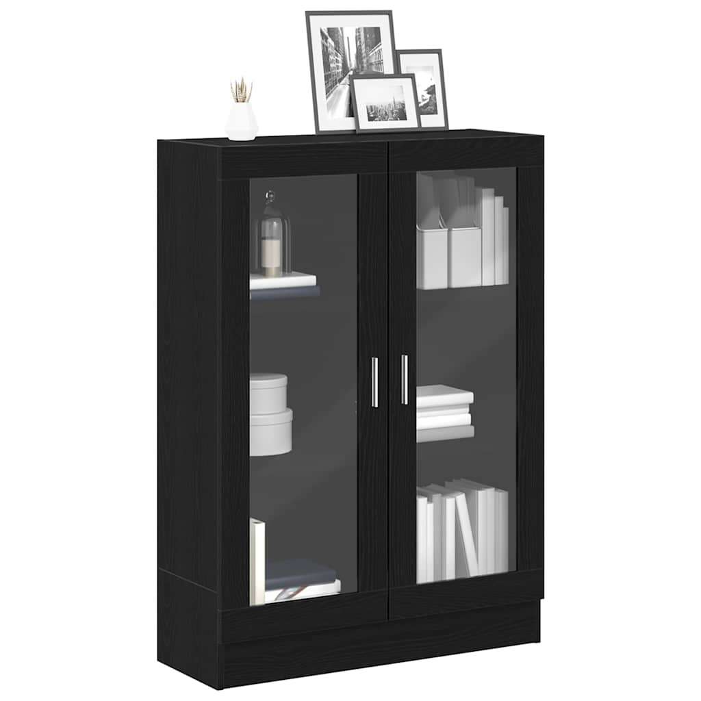 Bücherschrank Schwarz Eichen-Optik 82,5x30,5x115 cm