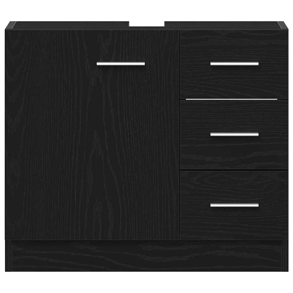 Washbasin Cabinet Black Oak Look 63x30x54 cm