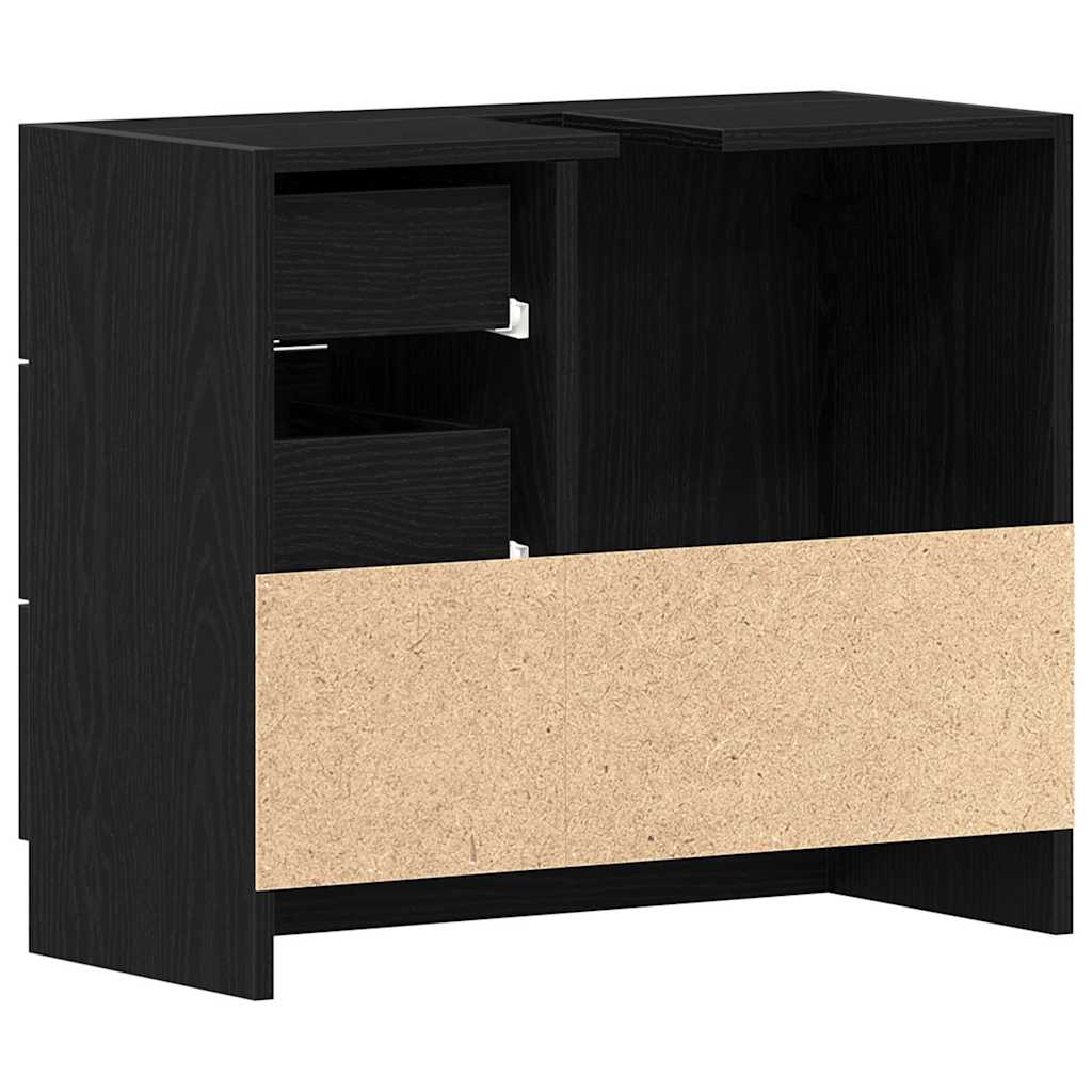 Washbasin Cabinet Black Oak Look 63x30x54 cm