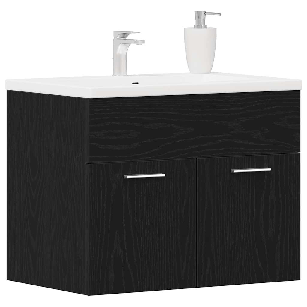 Washbasin Cabinet Black Oak Look 60x38.5x46 cm