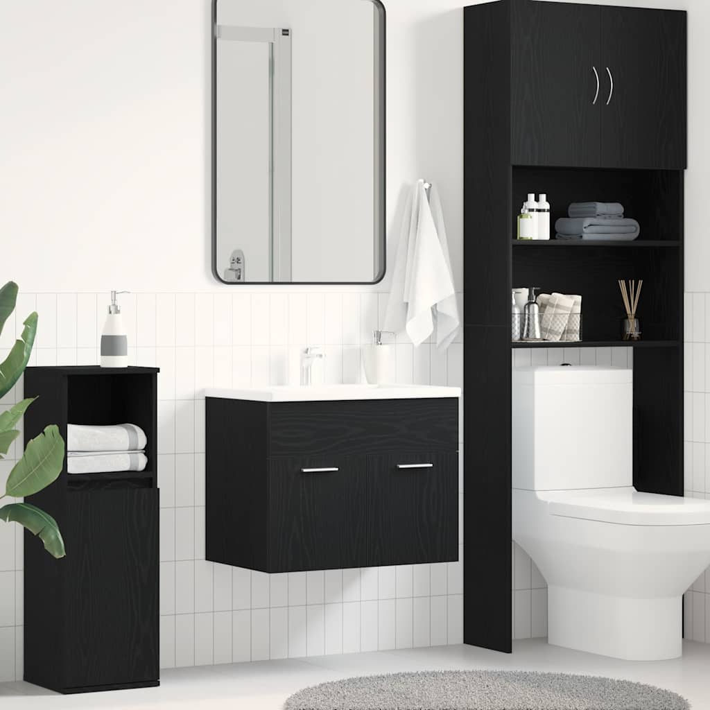 Washbasin Cabinet Black Oak Look 60x38.5x46 cm