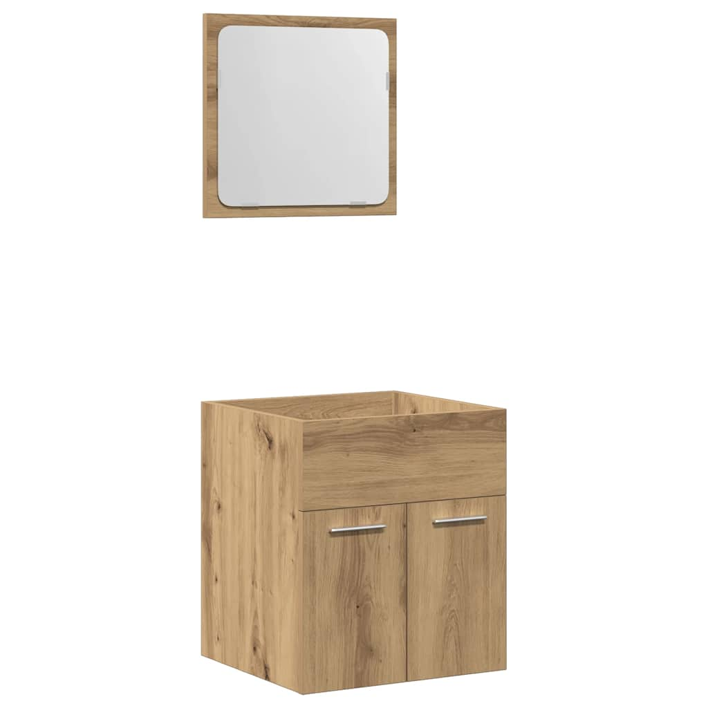 2-piece bathroom furniture set Artisan oak wood material