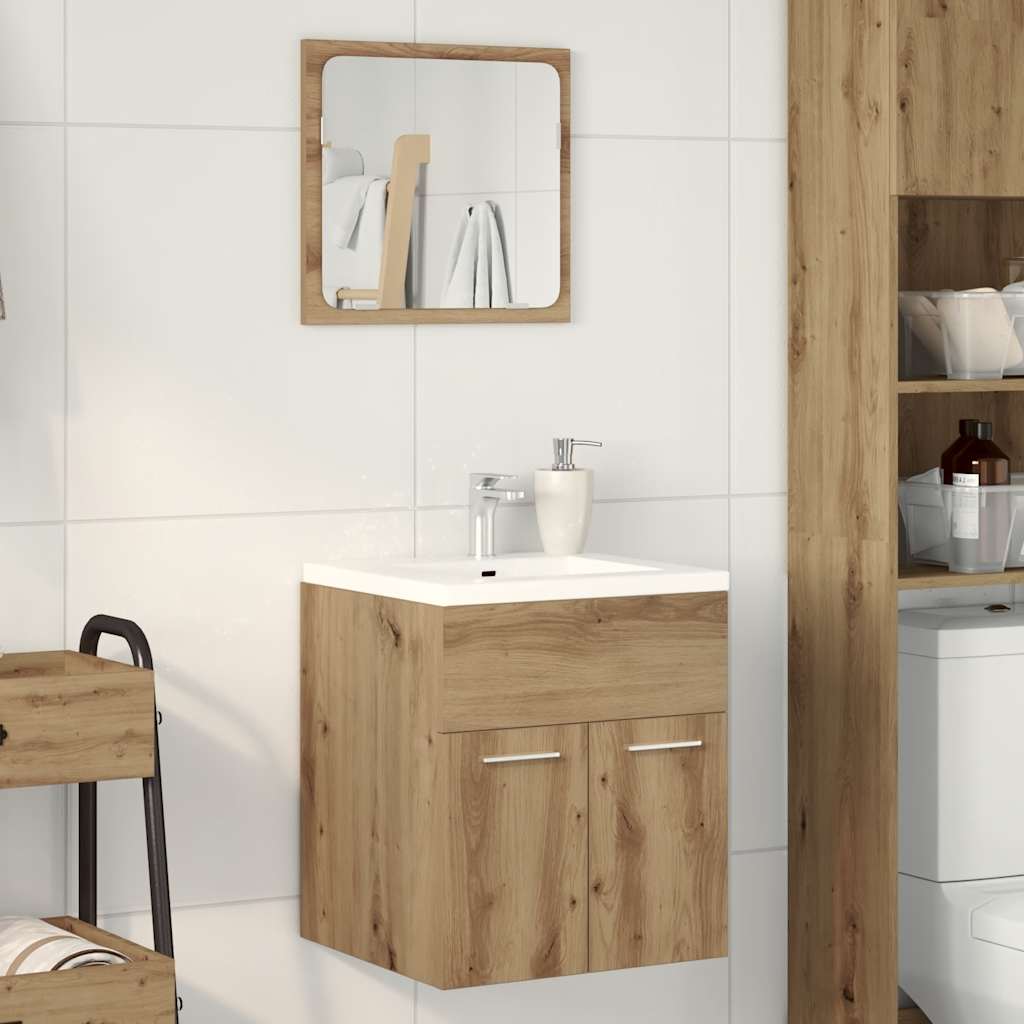 2-piece bathroom furniture set Artisan oak wood material