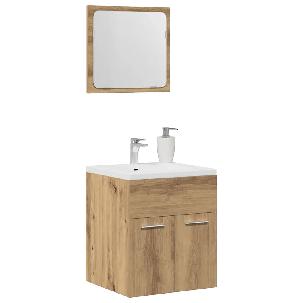 2-piece bathroom furniture set Artisan oak wood material