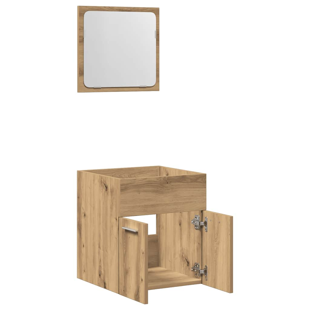 2-piece bathroom furniture set Artisan oak wood material