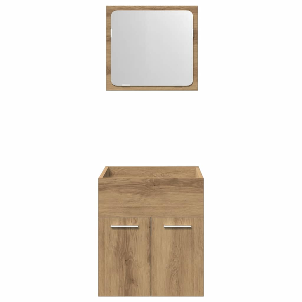 2-piece bathroom furniture set Artisan oak wood material