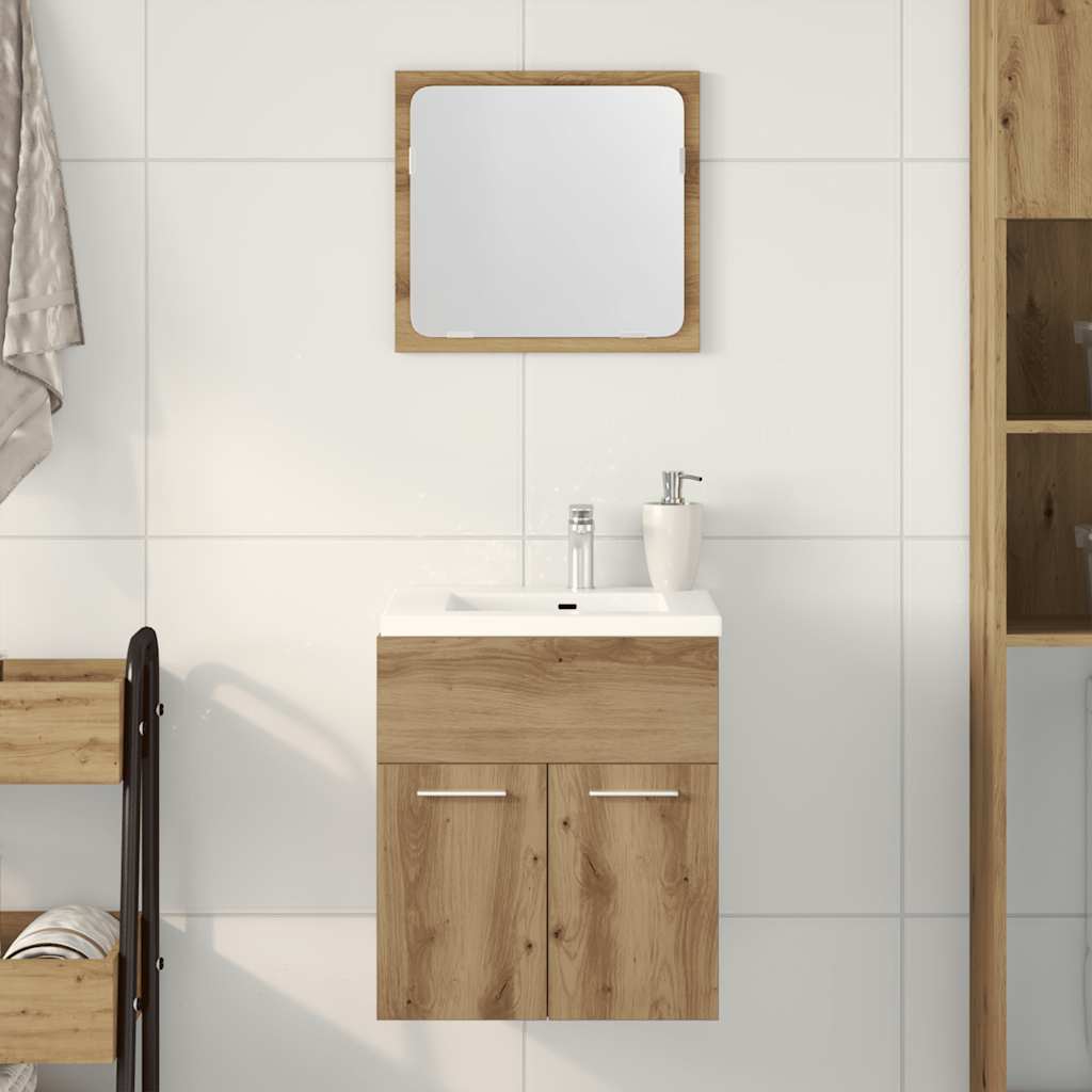 2-piece bathroom furniture set Artisan oak wood material