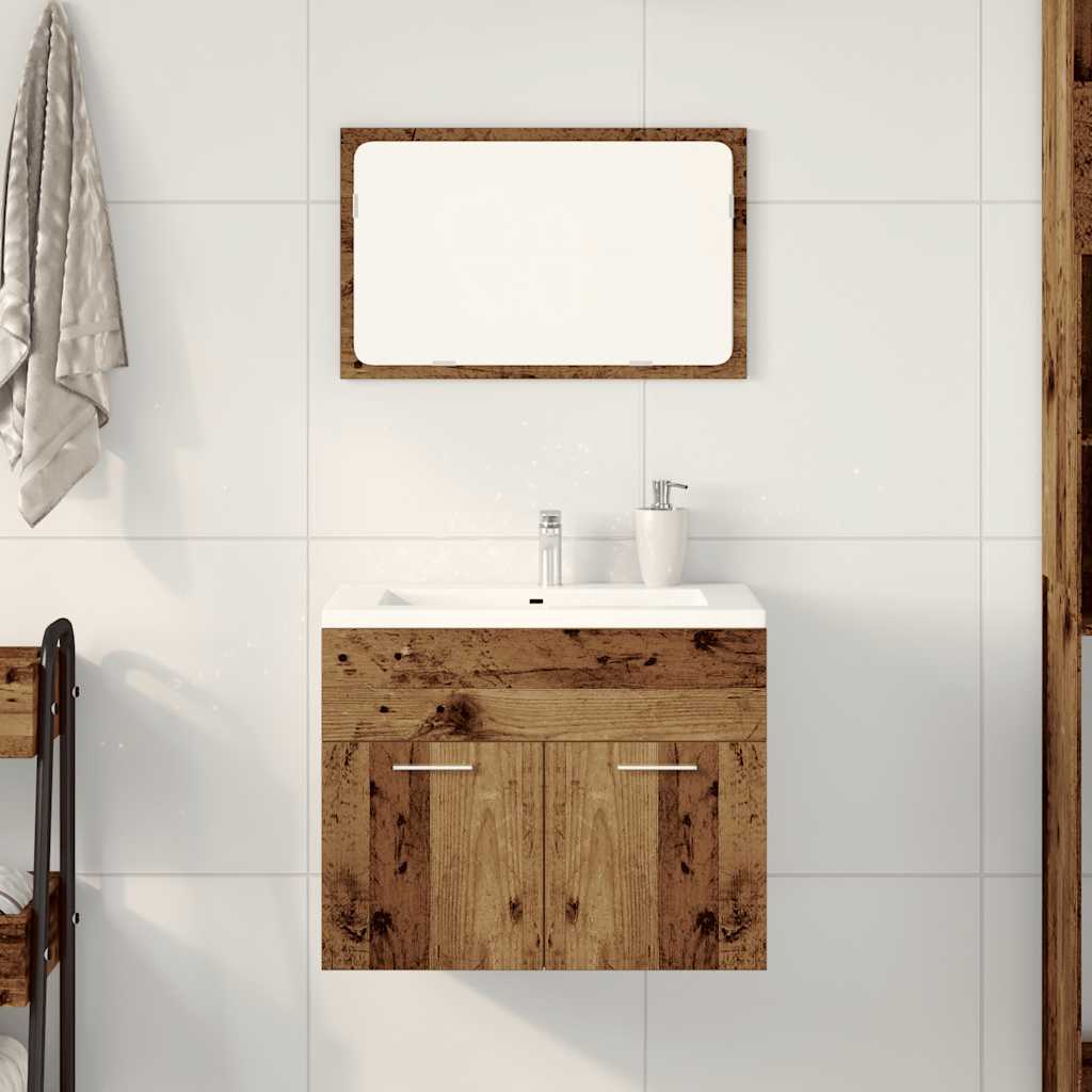 2-piece bathroom furniture set, old wood look, wood material