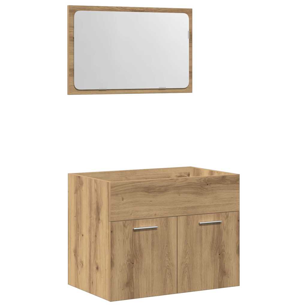 2-piece bathroom furniture set Artisan oak wood material