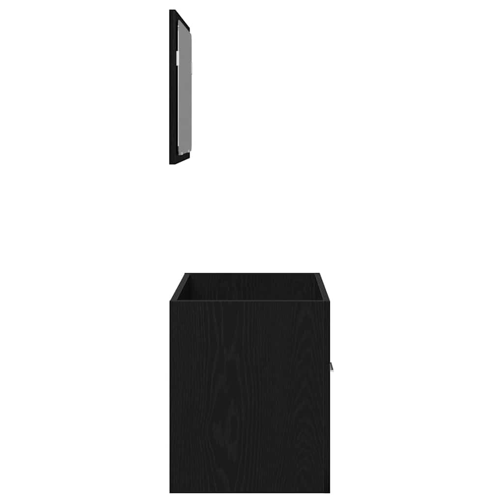 2-piece bathroom furniture set black oak look wood material