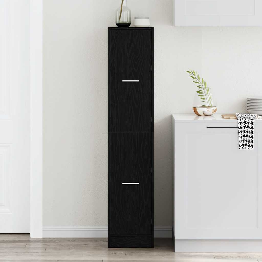 Apothecary Cabinet Black Oak Look 30x41x144.5 cm