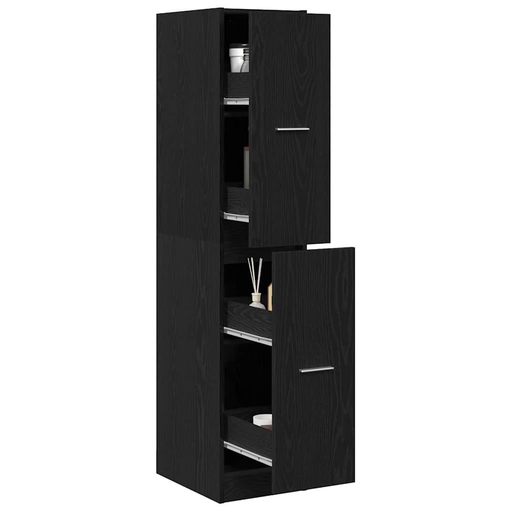 Apothecary Cabinet Black Oak Look 30x41x144.5 cm