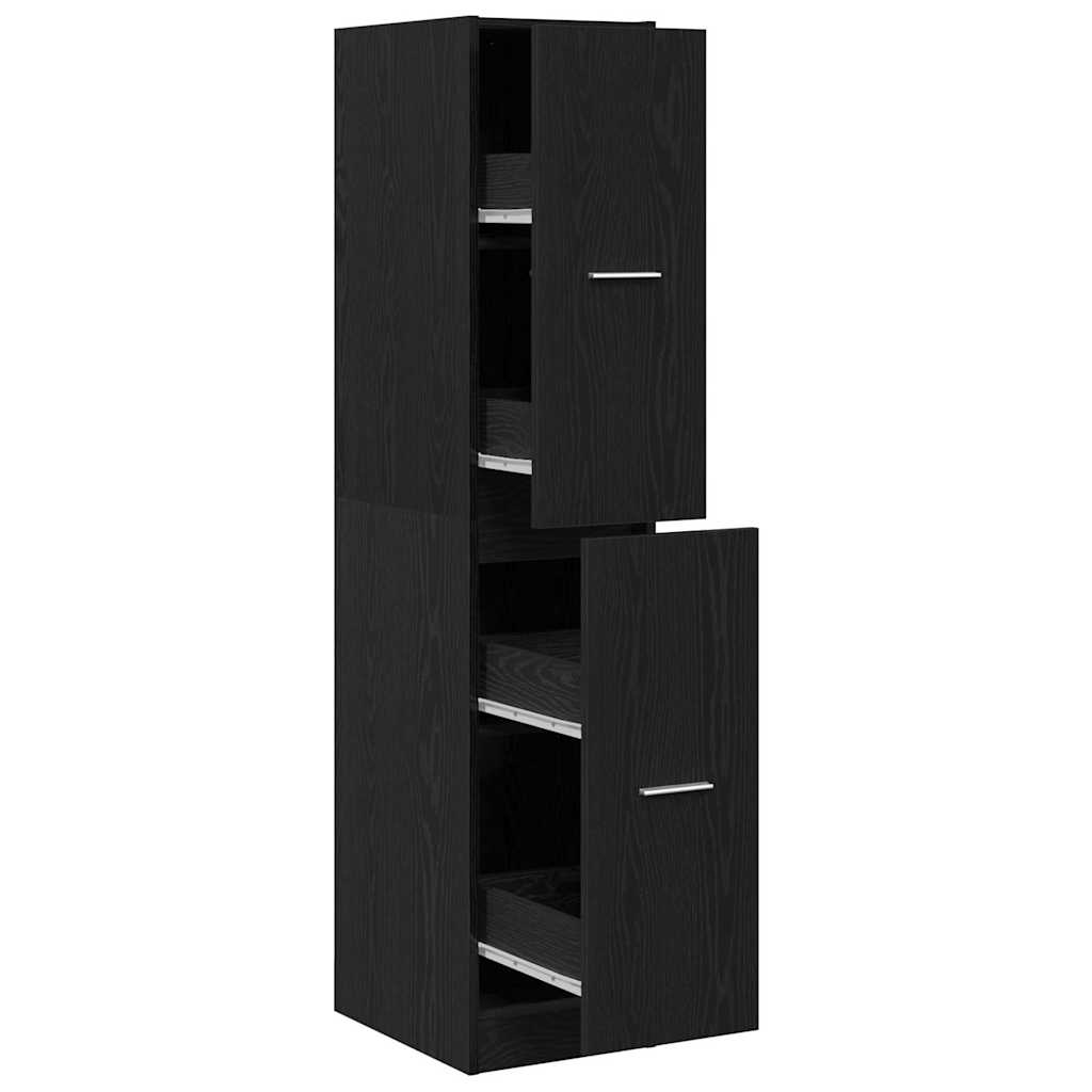 Apothecary Cabinet Black Oak Look 30x41x144.5 cm