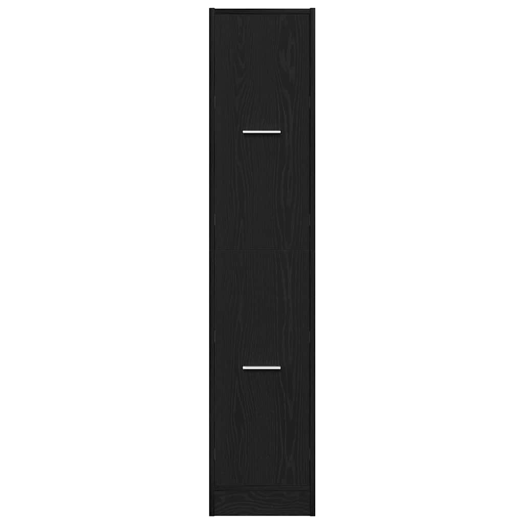 Apothecary Cabinet Black Oak Look 30x41x144.5 cm