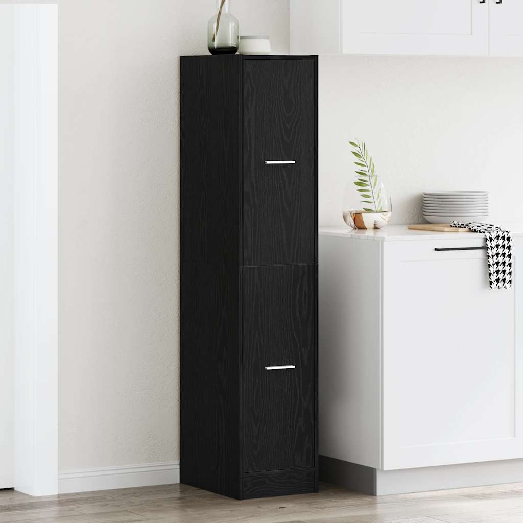 Apothecary Cabinet Black Oak Look 30x41x144.5 cm