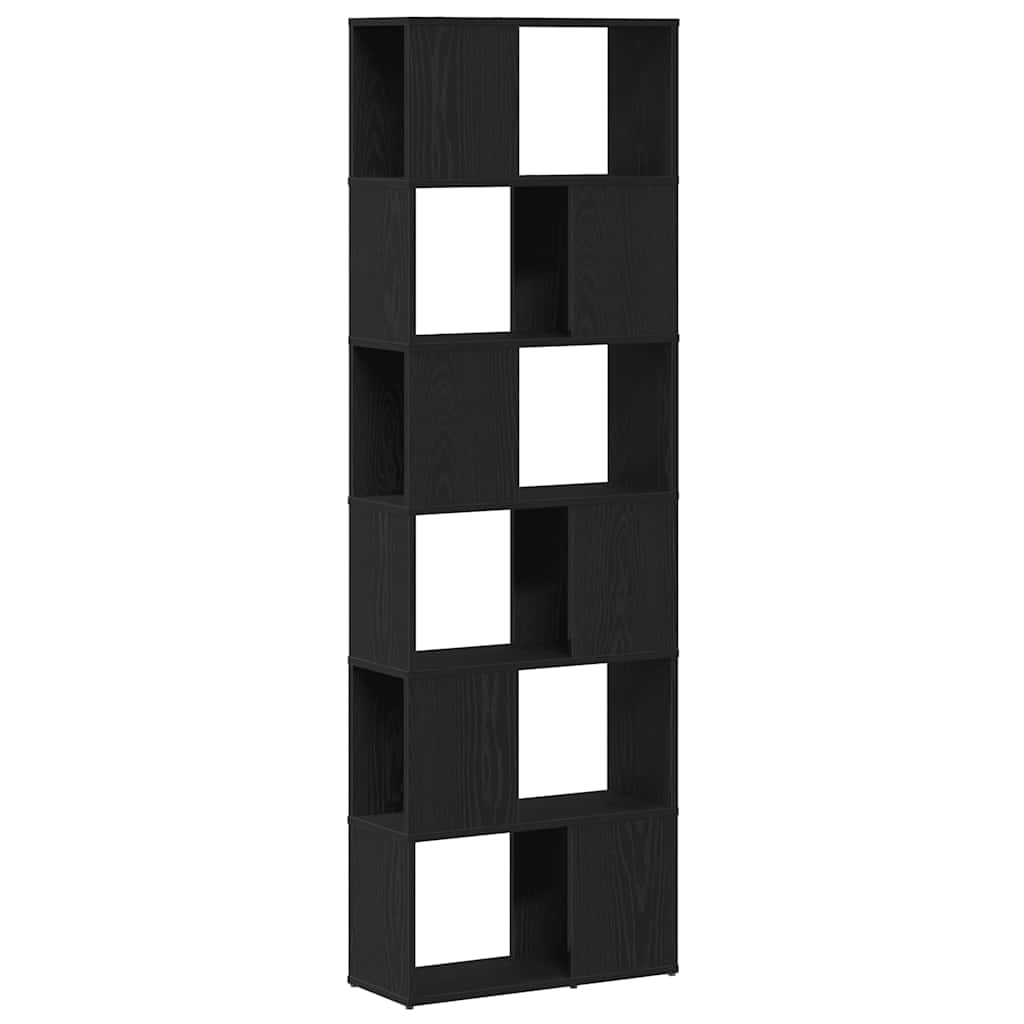 Bookshelf/Room Divider Black Oak Look 60x24x186 cm