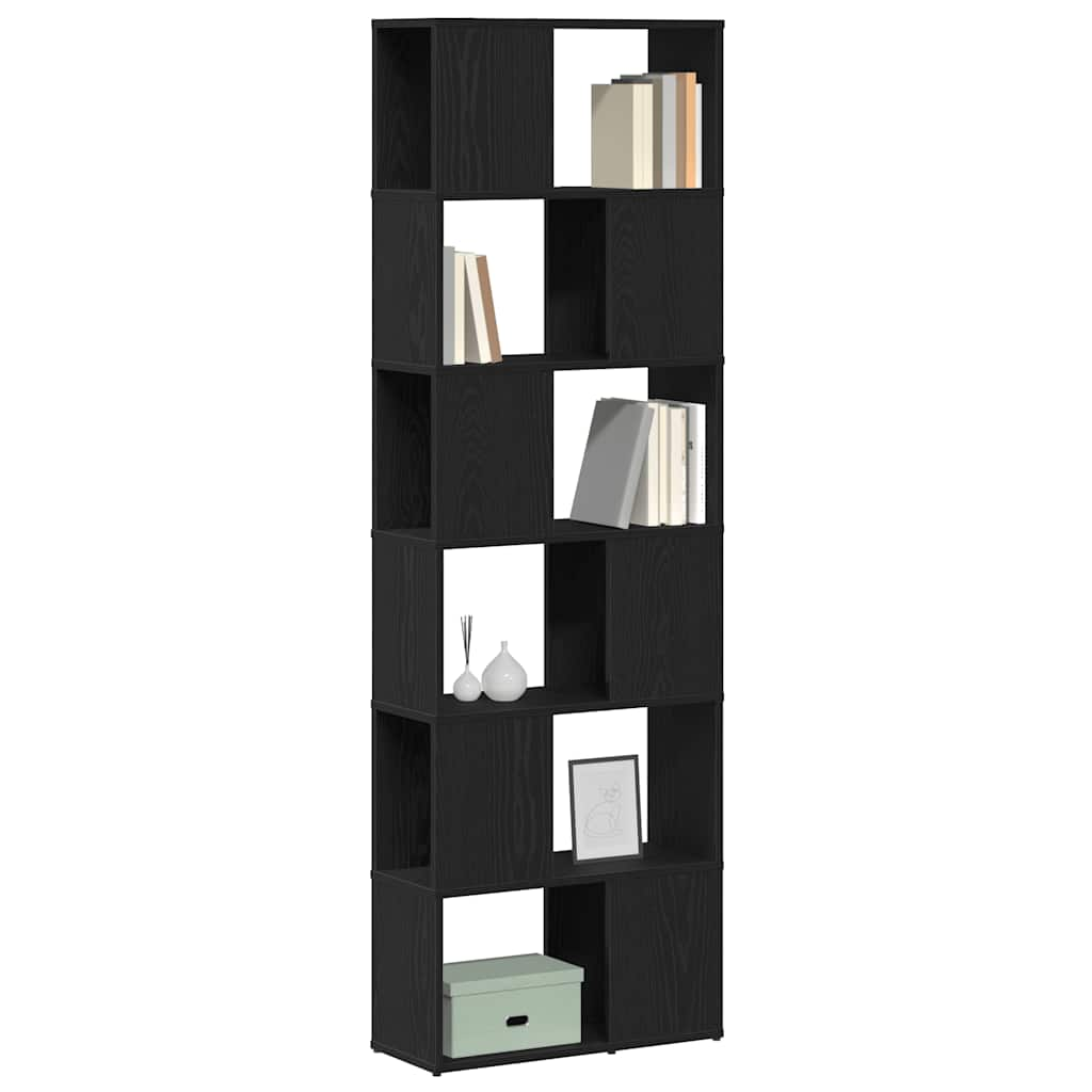 Bookshelf/Room Divider Black Oak Look 60x24x186 cm