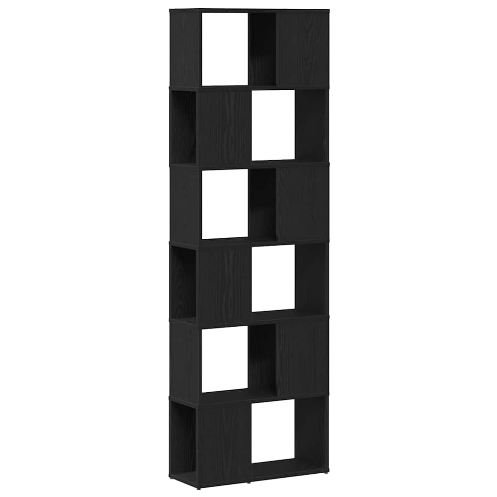 Bookshelf/Room Divider Black Oak Look 60x24x186 cm