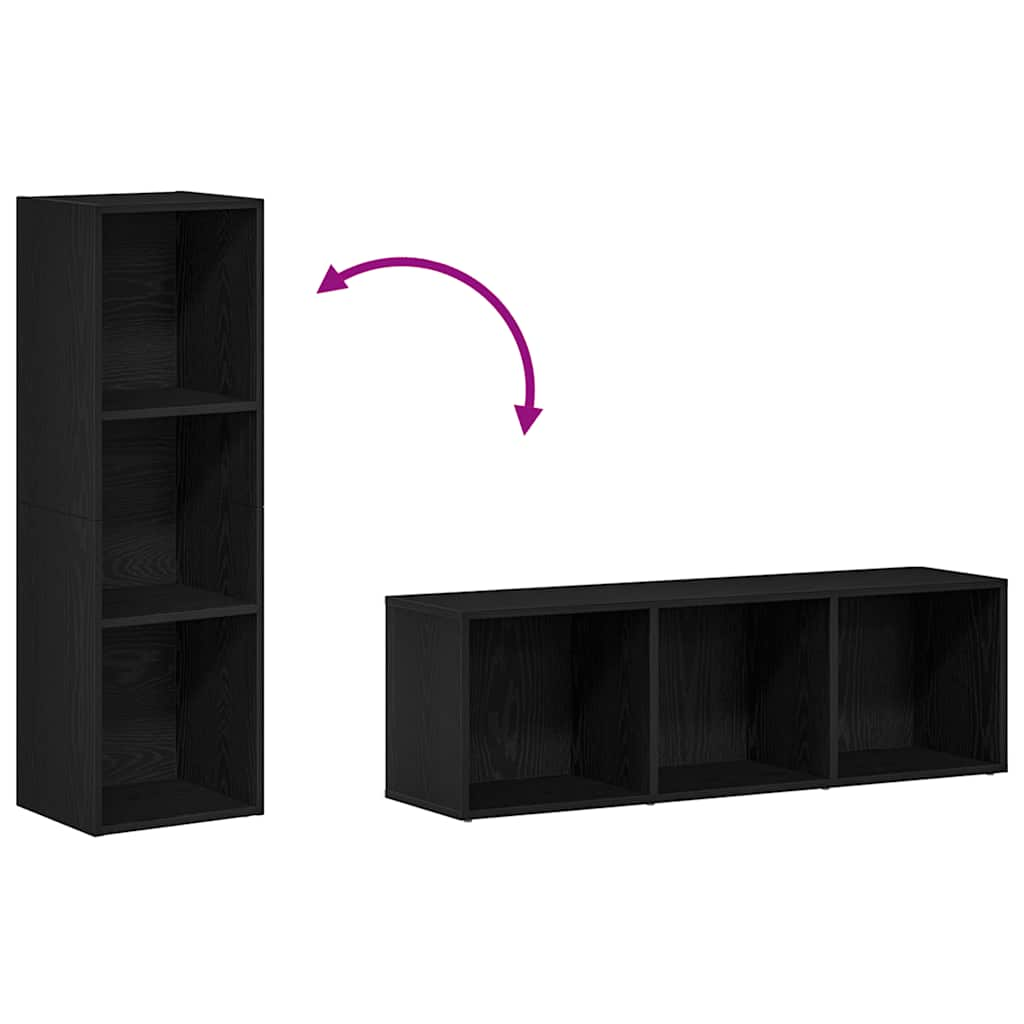 Bookshelf Black Oak Look 36x30x114 cm Wood Material