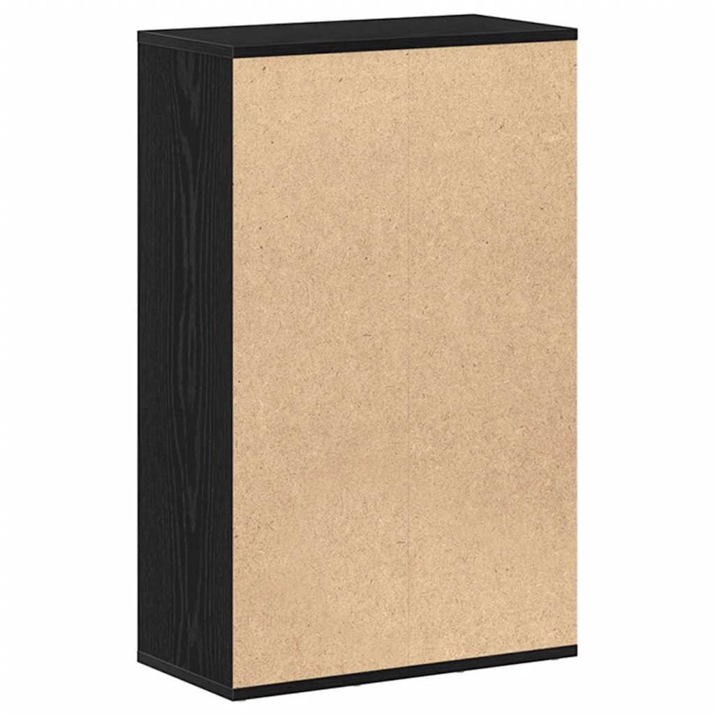 Bücherregal Schwarz Eichen-Optik 50x25x80 cm Holzwerkstoff