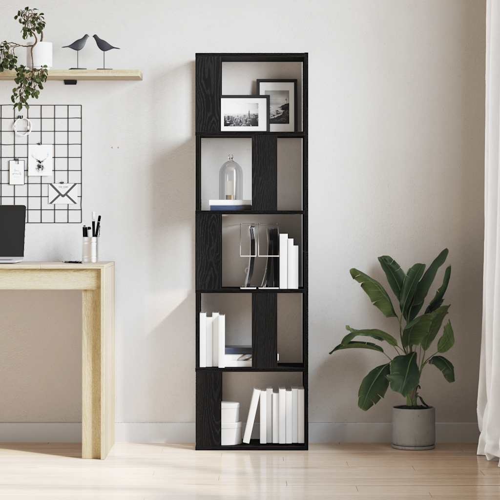 Bookshelf/Room Divider Black Oak Look 45x24x159 cm