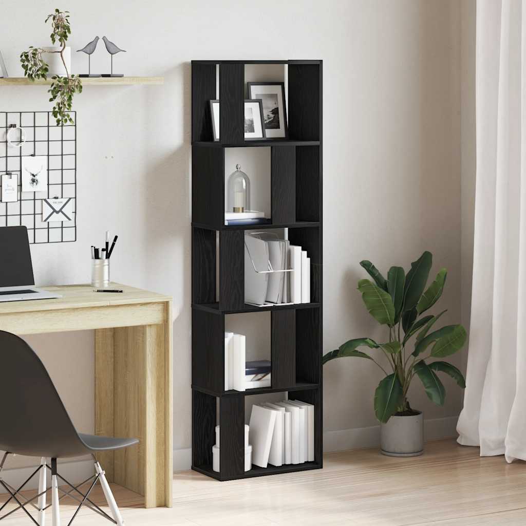 Bookshelf/Room Divider Black Oak Look 45x24x159 cm