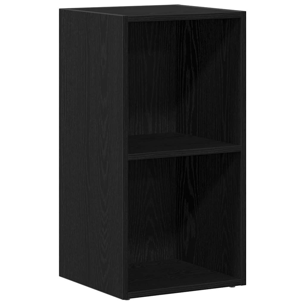 LP-Aufbewahrungsbox Schwarz Eichen-Optik 71x34x36cm