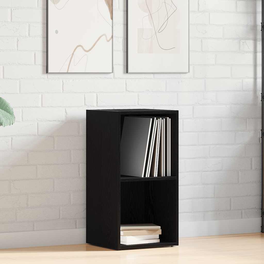 LP storage box black oak look 71x34x36cm