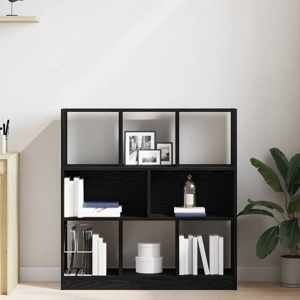 Bookshelf Black Oak Look 97.5x29.5x100 cm Wood Material