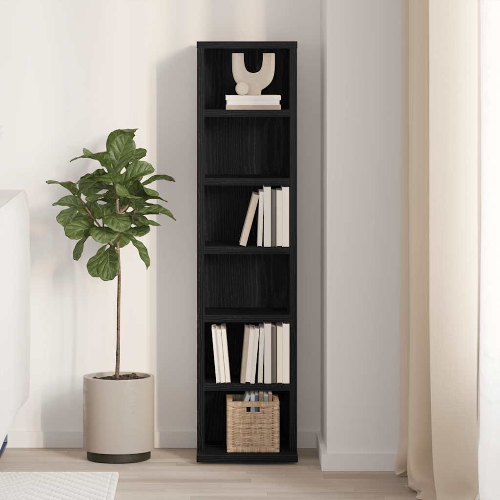 CD Cabinet Black Oak Look 21x20x88 cm Wood Material