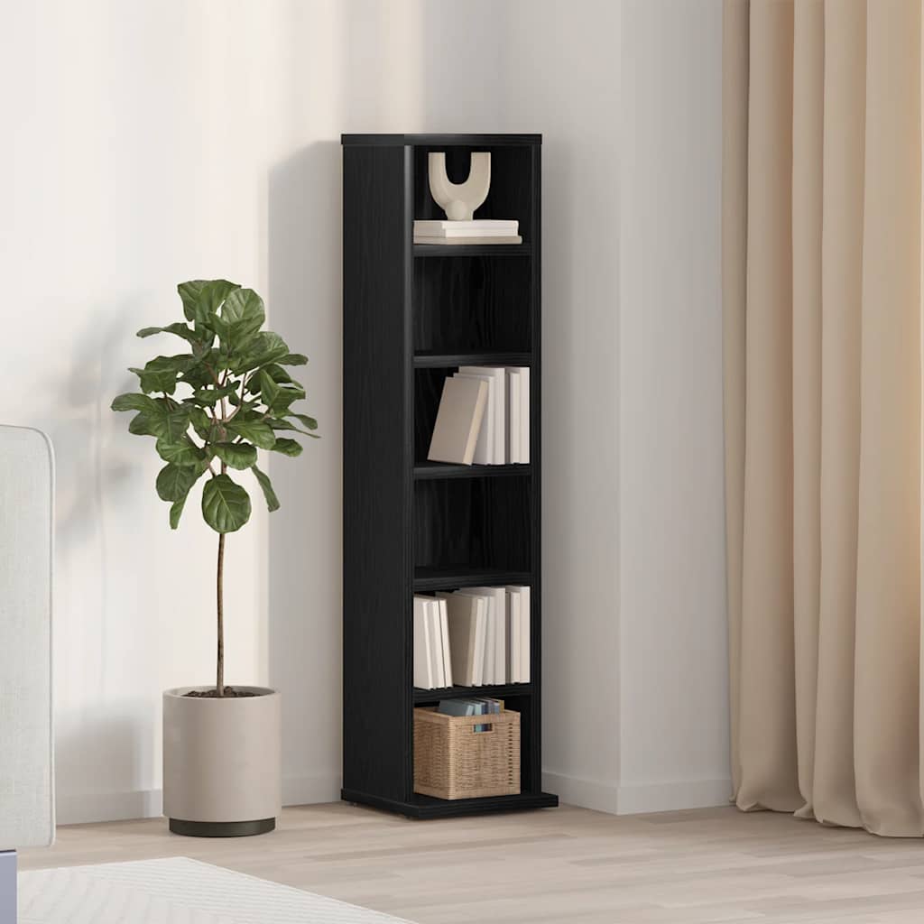 CD Cabinet Black Oak Look 21x20x88 cm Wood Material