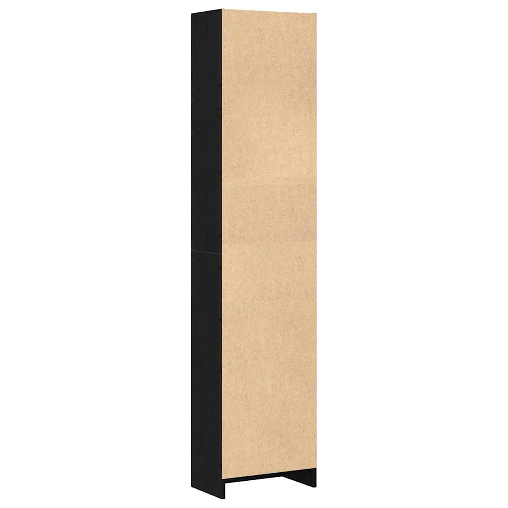 Bücherregal Schwarz Eichen-Optik 40x24x176 cm Holzwerkstoff