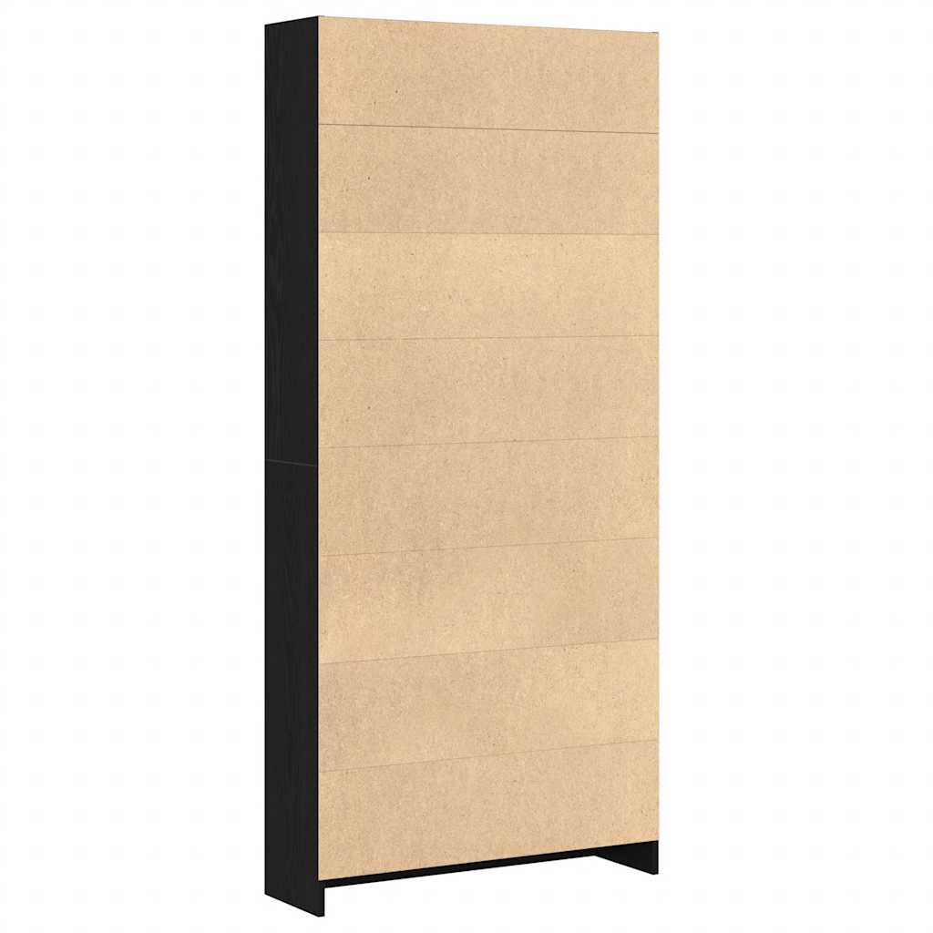 Bookshelf Black Oak Look 80x24x176 cm Wood Material