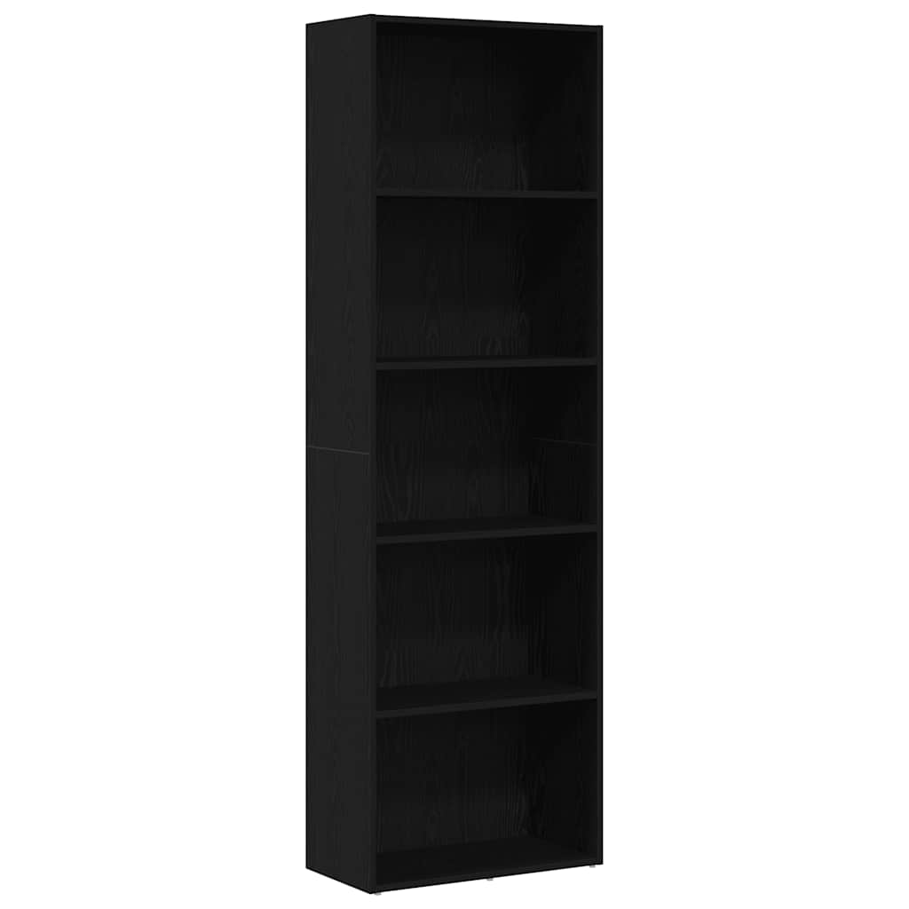 Bücherregal Schwarz Eichen-Optik 60x30x189 cm Holzwerkstoff