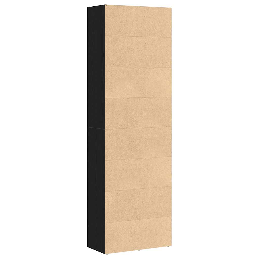 Bücherregal Schwarz Eichen-Optik 60x30x189 cm Holzwerkstoff