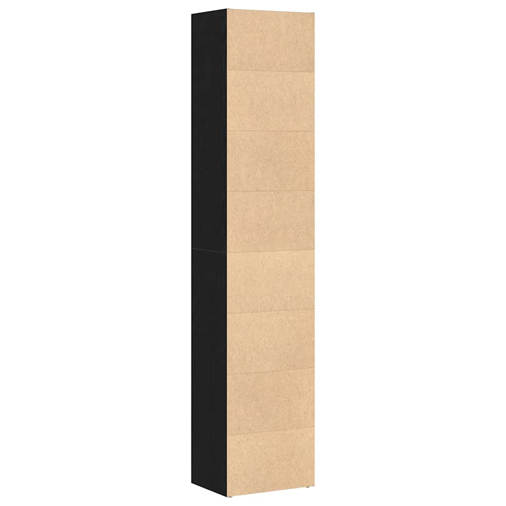 Bookshelf Black Oak Look 40x30x189 cm Wood Material