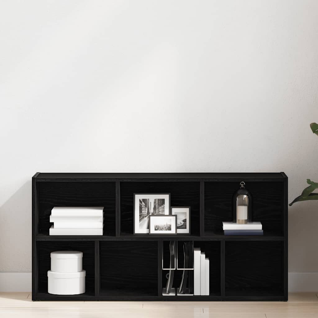 Bookshelf Black Oak Look 50x25x104 cm Wood Material